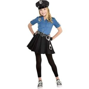🆕 Amscan Girls Officer Cutie Cop Costume - Large, Blue/Black NWOT